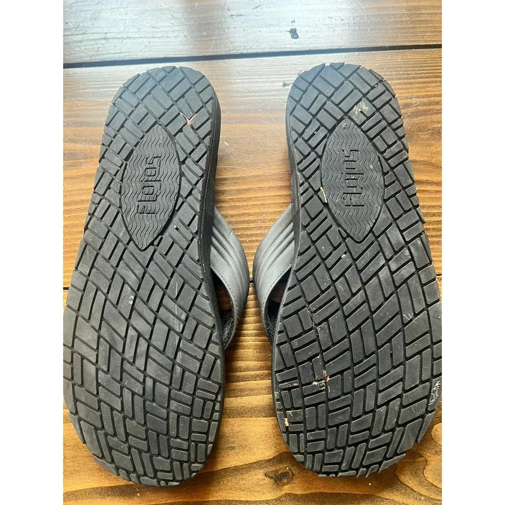 Flojos Mens Flip Flop Sandals Charcoal Gray Black Thong Comfort‎ Beach Shoes